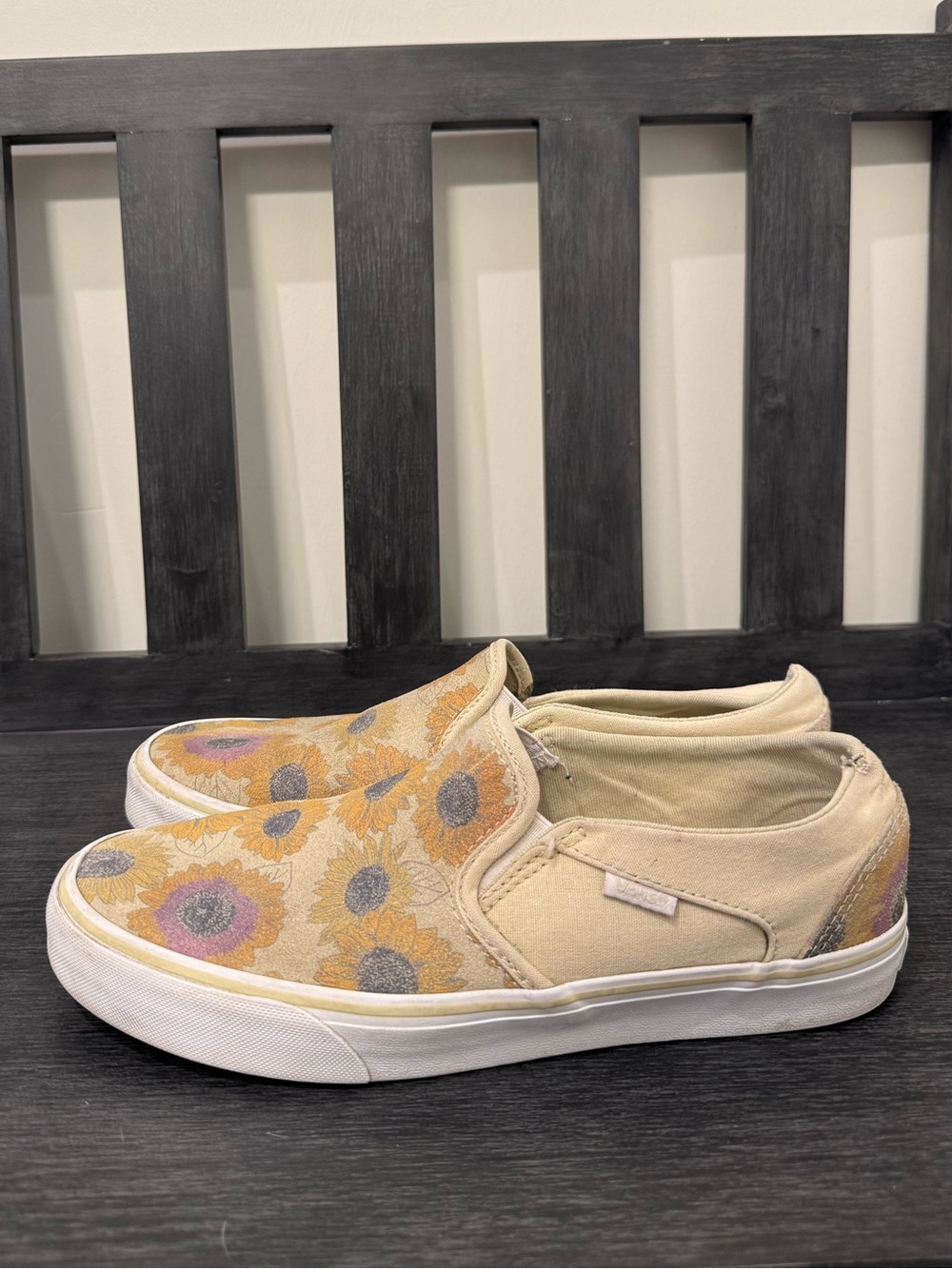 Vans Slip-On Canvas Sneakers Sunflower Pattern